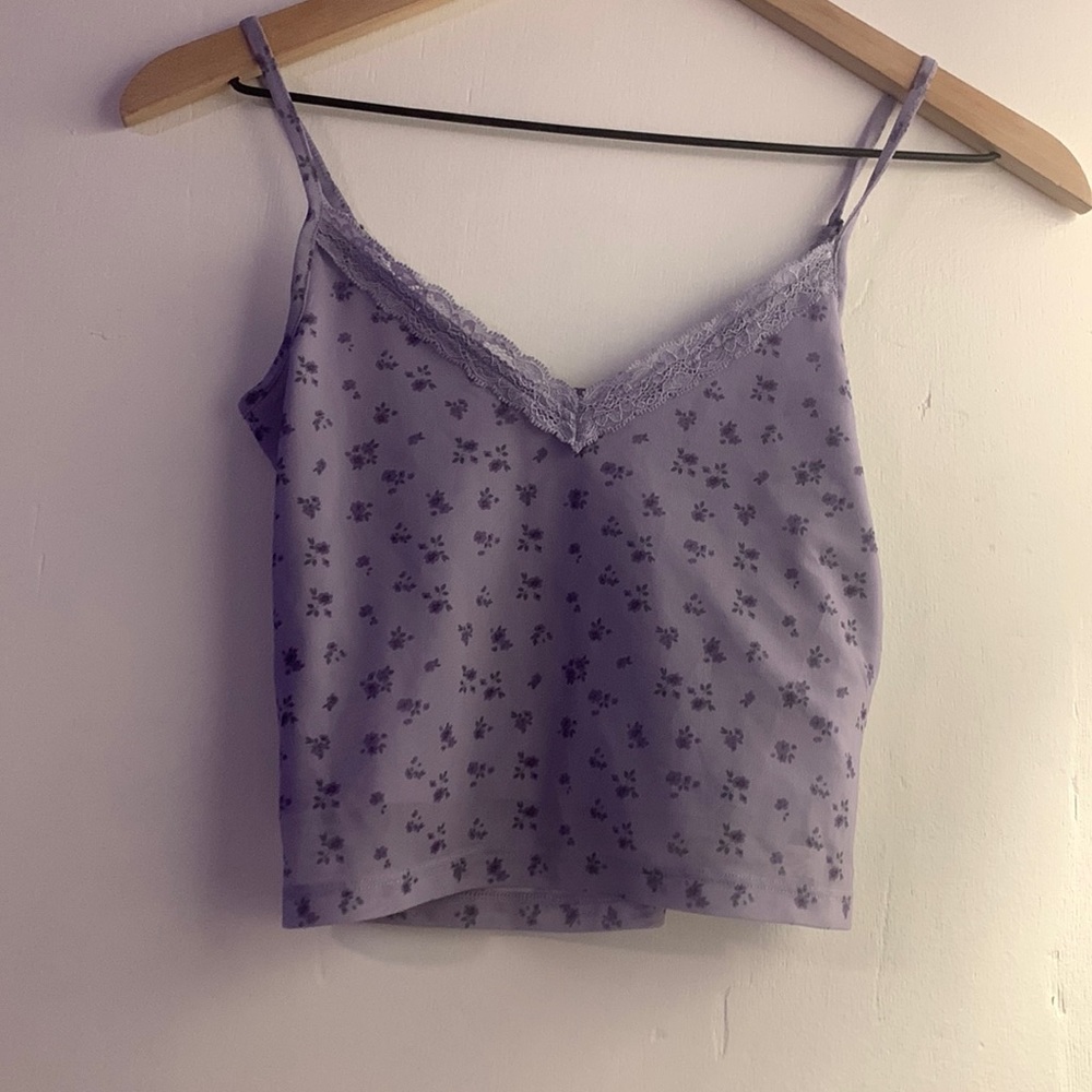 hollister mesh floral tank top